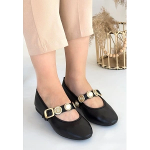 Atnis Siyah Cilt Babet Ayakkabı