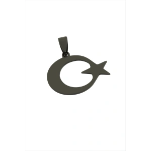 Ay Yıldız Çelik Kolye Ucu 2 cm