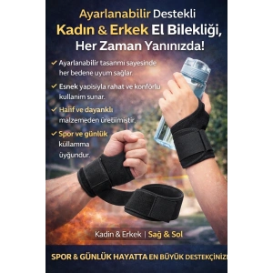 Ayarlanabilir Destekli El Bilekliği – Kadın & Erkek Sağ–Sol Uyumlu Spor ve Günlük Kullanım