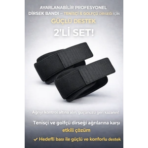 Ayarlanabilir Profesyonel Dirsek Bandı 2’li Set – Tenisçi & Golfçü Dirseği İçin Güçlü Destek