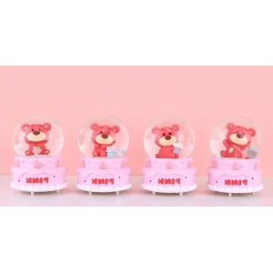 Ayıcıklı Işıklı Kar Küresi 7 Cm Alk3102