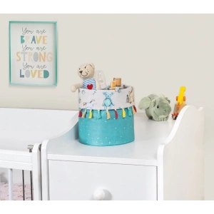 Baby Kullanımı Kolay Desenli Taşınabilir Düzenleyici Püsküllü Yuvarlak Sepet(yeşil)