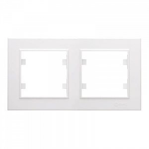 Beyaz İkili Çerçeve - Priz ve Anahtar İçin Uyumlu Çerçeve