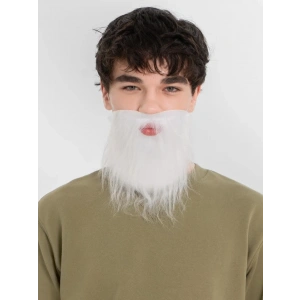 Beyaz Kırçıllı Arkadan Lastikli Beyaz Takma Sakal Yetişkin Çocuk Uyumlu