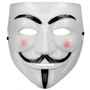 Beyaz Renk Pembe Yanaklı İthal V For Vendetta Maskesi Bx40