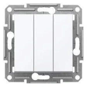 Beyaz Üçlü Anahtar Çerçevesiz - Priz ve Anahtar İçin Uyumlu Çerçeve