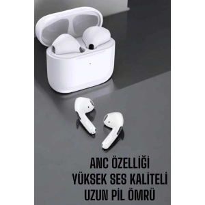 Beyaz Yeni Nesil Pro Bluetooth Kulaklık Yüksek Ses Kaliteli ANC Özelliği