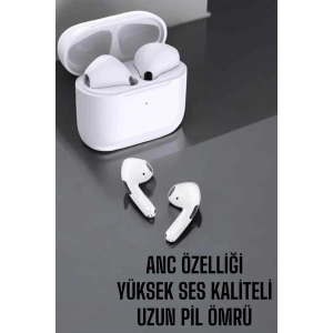 Beyaz Yeni Nesil Pro Bluetooth Kulaklık Yüksek Ses Kaliteli ANC Özelliği