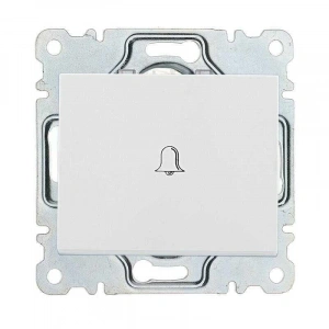 Beyaz Zil Butonu Light Çerçevesiz - Priz ve Anahtar İçin Uyumlu Çerçeve