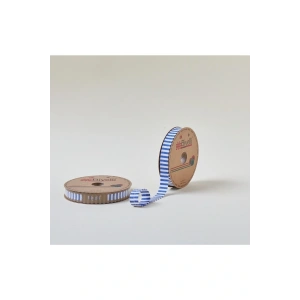 Biye Kalın Çizgili Katlı F01 Mavi 2 cm 25 Metre %65 Koton %35 Polyester