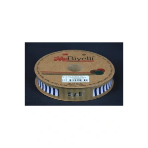 Biye Kalın Çizgili Katlı F04 Lacivert 2 cm 25 Metre %65 Koton %35 Polyester