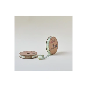 Biye Kalın Çizgili Katlı F12 Yeşil 2 cm 25 Metre %65 Koton %35 Polyester