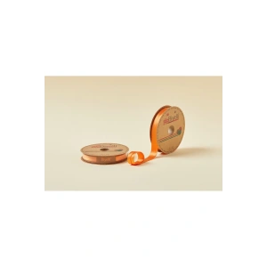 Biye Saten Katlı 014 Turuncu 2 cm 25 Metre %100 Polyester