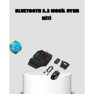 Bluetooth 5.3 Mobil Oyun Konsolu Dönüştürücü Seti 5 Parça Klavye Mouse Kit