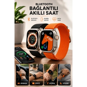 Bluetooth Bağlantılı 49MM Dokunmatik Akıllı Saat Sağlık ve Spor Takip Özellikli