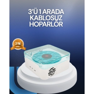 Bluetooth Hoparlör – 3-ü-1 Saatli Gece Lambası ve Vintage Tasarım