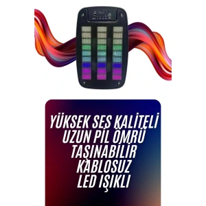 Bluetooth Hoparlör Taşınabilir Şarjlı Işıklı Büyük Boy Yüksek Ses Kaliteli