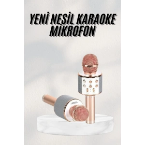 Bluetooth Hoparlör USB AUX SD Kart Kaoroke Mikrofon Uzun Pil Ömrü