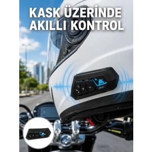 Bluetooth Kask Kulaklığı Intercom 5.0 Bluetooth Android ve İOS Uyumlu Yeni Nesil