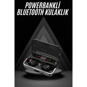 Bluetooth Kulaklık Dijital Şarj Göstergeli Powerbankli Bass Özellikli Kablosuz Kulakiçi 5.1 Mikrofonlu