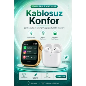 Bluetooth Uyumlu Akıllı Saat Ve Kablosuz Kulaklık Günlük Kullanıma Uygun Set
