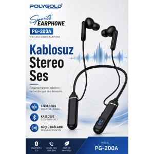 Bluetooth Uyumlu Spor Kulaklık Uzun Pil Ömürlü Boyun Askılı Stereo Sesli