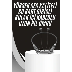 Boyun Bantlı Kulak İçi Kablolu Yüksek Ses Kaliteli Bluetooth Kulaklık