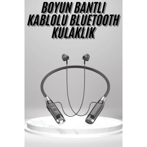 Boyun Bantlı Kulak İçi Kablolu Yüksek Ses Kaliteli Bluetooth Kulaklık