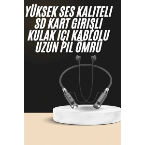 Boyun Bantlı SD Kart Girişli Yüksek Perfomanslı Bluetooth Kulaklık