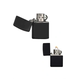Çakmak Parlak Siyah Zippo Benzinli Çakmak Cep Boy Doldurulabilir