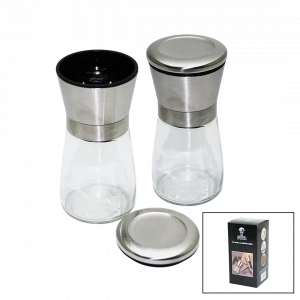 CAM HAZNELİ - METAL KAPAKLI KÜÇÜK TUZ - BAHARAT ÖĞÜTÜCÜ (5047)