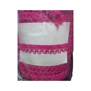 Çamaşır Lastiği Dantelli 1 cm 1 Metre Fuşya