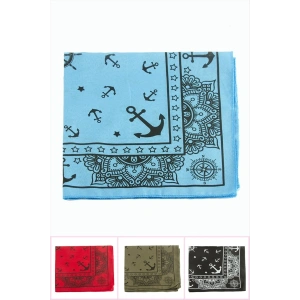 Çapa Desenli Keten Bandana 50*50