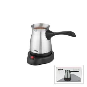 ÇELİK ELEKTRİKLİ CEZVE TÜRK KAHVE MAKİNESİ - 6FİNCAN=500ML 360° KABLOSUZ KULLANIM KATLANIR KULP 600W SCM-9039 (5047)