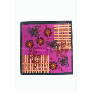 Çiçek Desenli Zr Şifon Fular 50*50 cm
