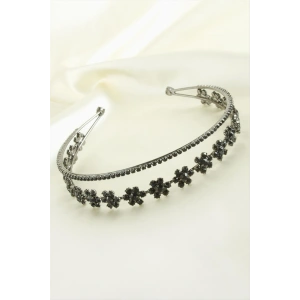 Çiçek Lüks Taşlı Gelin Tacı