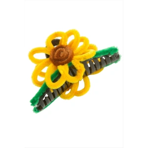 Çiçek Tüylü Mandal Toka 11 cm
