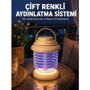 Çift Renkli LED Aydınlatmalı Taşınabilir Sinek Kovucu Lamba