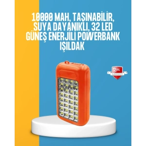 Çift USB Çıkışlı Güneş Enerjili Aydınlatmalı Powerbank