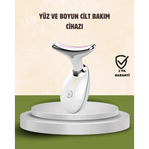 Cilt Yenileyici Şarjlı Güzellik Aleti – Pozitif/Negatif İyon, Titreşimli Masaj ve Kırmızı-Mavi-Yeşil Işıkla