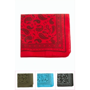 Çini Desenli Keten Bandana 50*50