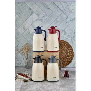 CKR-2075 1.3LT RENKLİ CAM HAZNELİ RETRO PLASTİK TERMOS (5047)