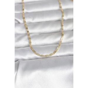 CM 14K Gold Renk Çizgi Lazer Model 60 cm Kadın Kolye