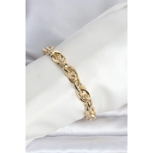 CM 14K Gold Renk Kalın Burgu Zincirli Model Kadın Bileklik