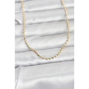 CM 14K Gold Renk Top Zincirli Model 60 cm Kadın Kolye