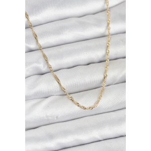 CM 14K Gold Renk Yassı Burgulu Model Kadın Kolye