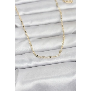 CM 14K Gold Renk Yassı Gemici Zincir Model 60 cm Kadın Kolye