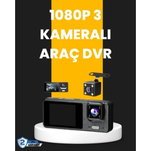 Çok Açılı Araç İçi DVR | Ön İç Arka Kamera, Döngü Video Kaydı