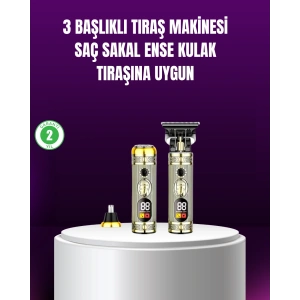Çok Fonksiyonlu Saç ve Sakal Düzeltici Set – USB Şarjlı