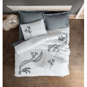 Cotton Box Brode Ranforce Çift Kişilik Nevresim Takımı İvy Gri